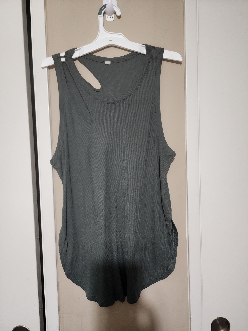 ALO Yoga Slate Green Cutout Muscle Tank